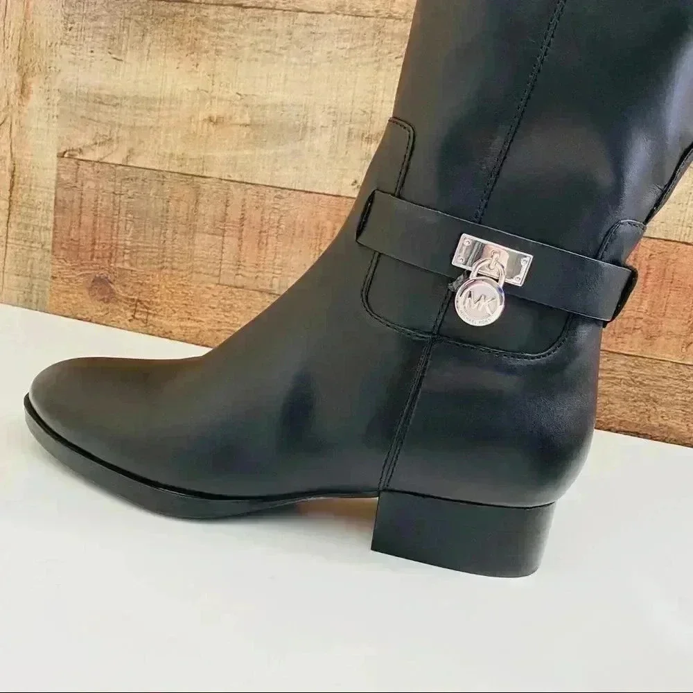Micheal Kors Hamilton Padlock Knee Length Boots